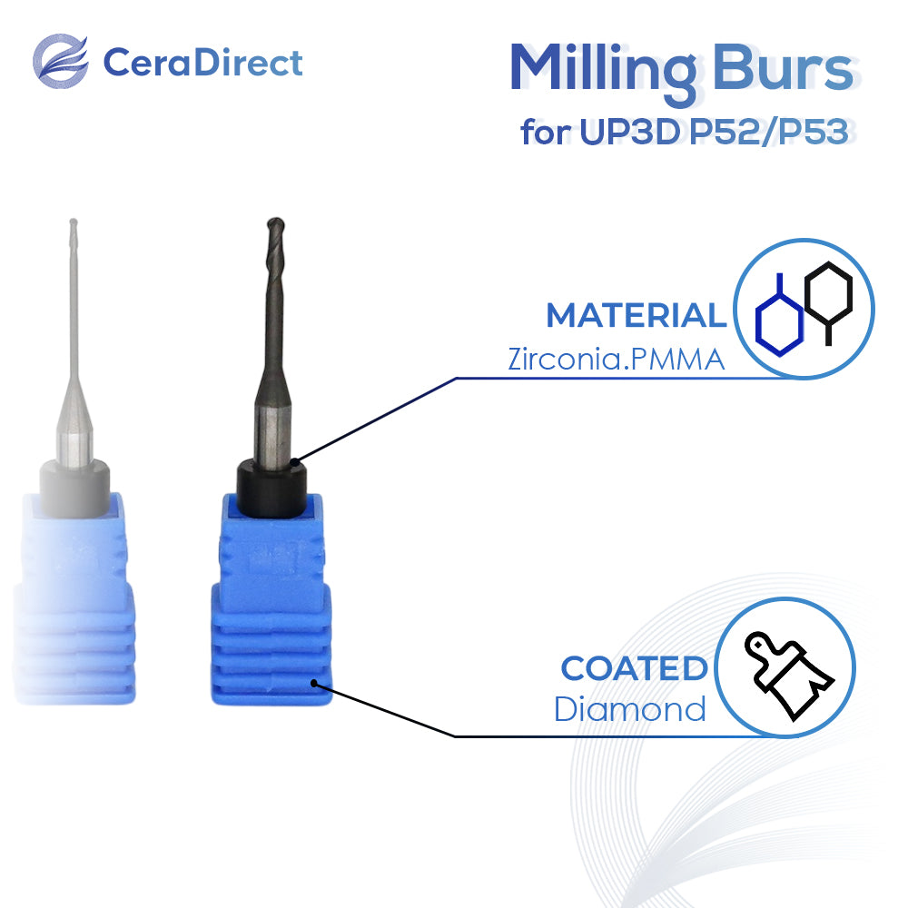 Milling burs——UP3D Milling Burs P52/P53 CAD CAM For Zirconia /PMMA
