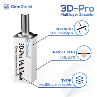 3D Pro—Multilayer Zirconia Block Sirona System - CeraDirect