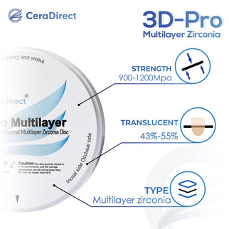 3D Pro—Multilayer Zirconia Disc Open System (98mm)A1-B4 - CeraDirect