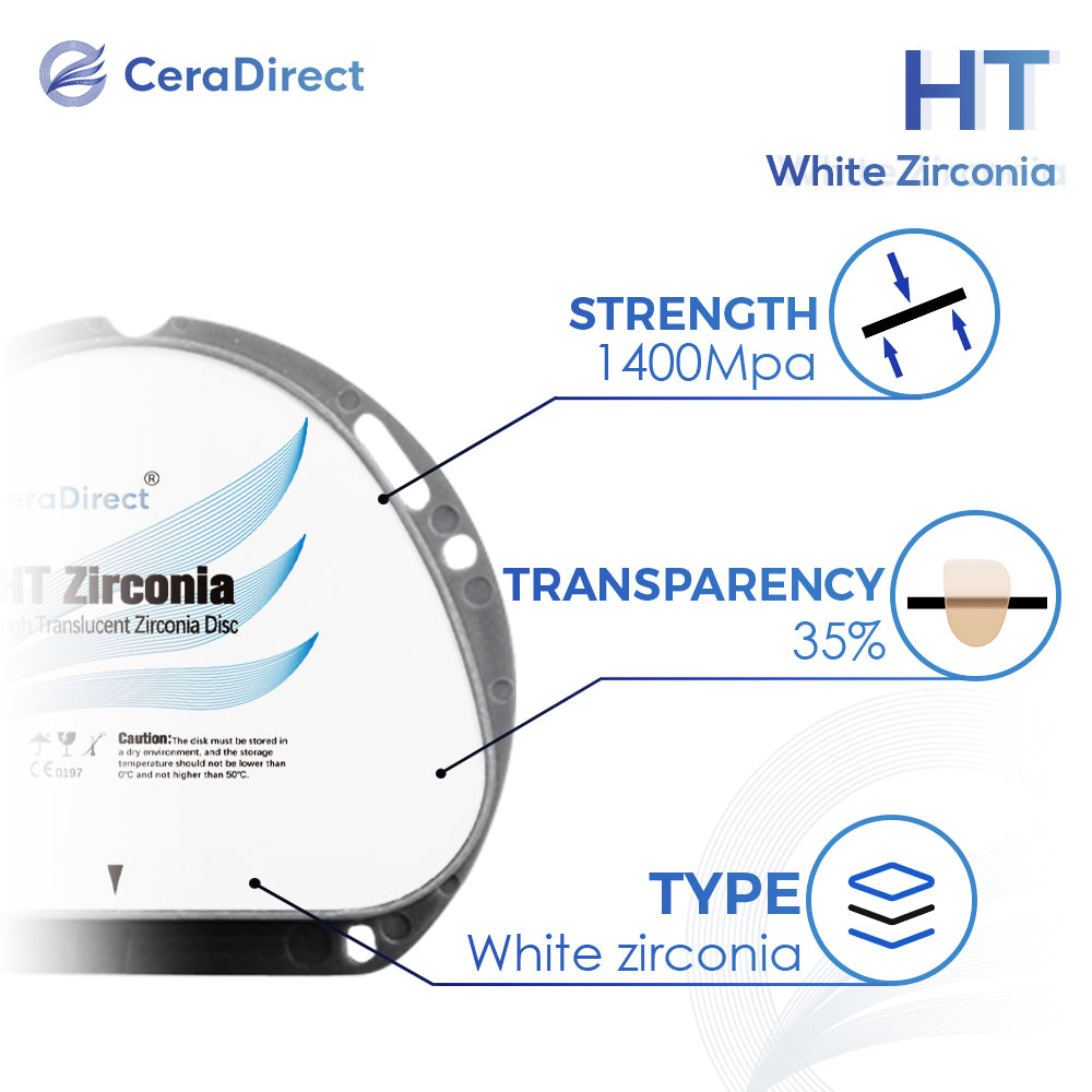 HT— Système AG à disque en zircone blanche (71 mm)