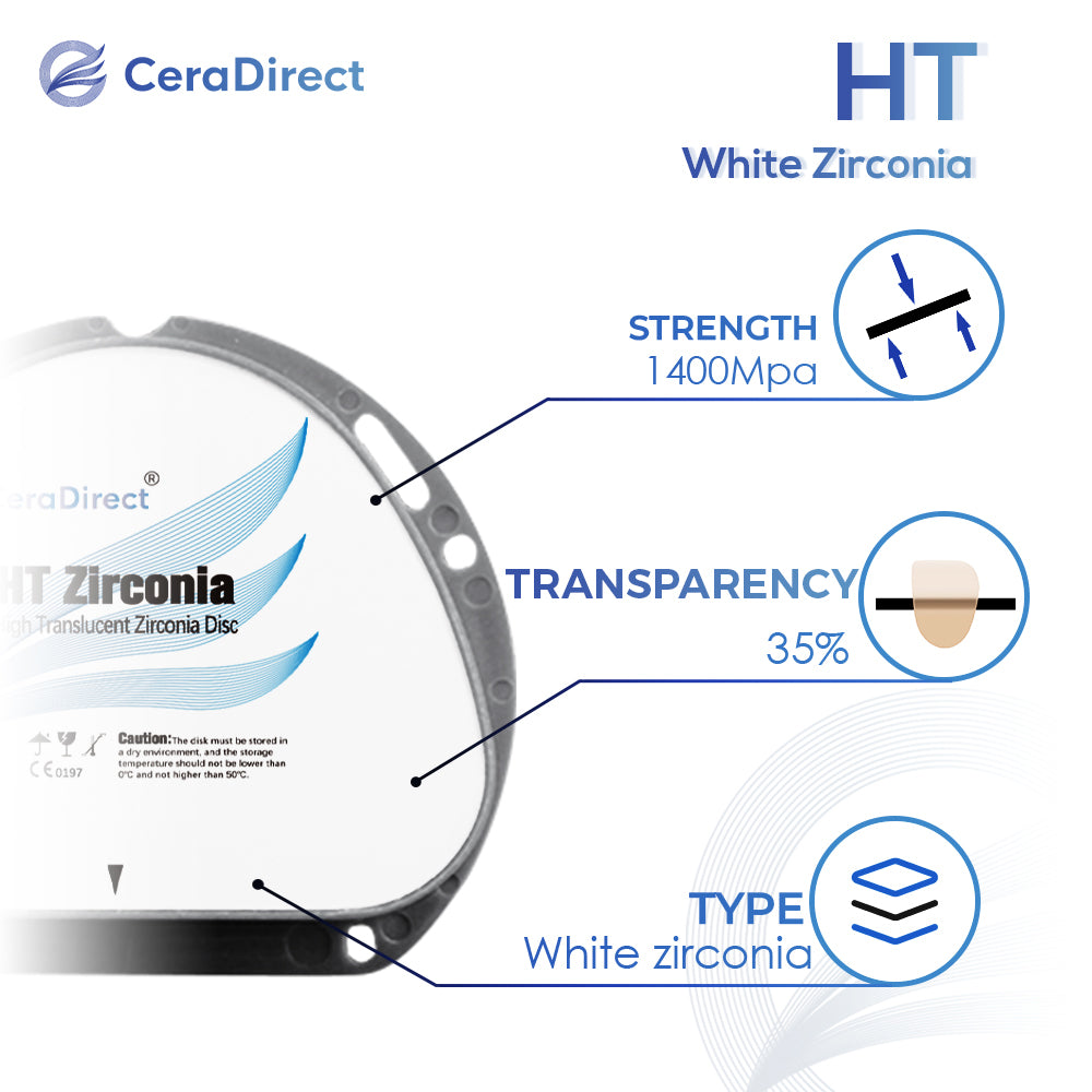 HT— White Zirconia Disc AG System (71mm)