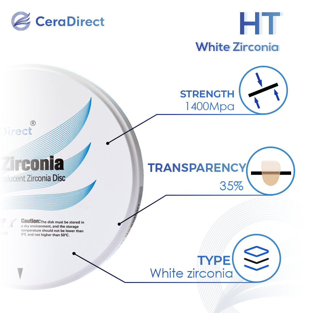 HT— White Zirconia Disc Open System (98mm)