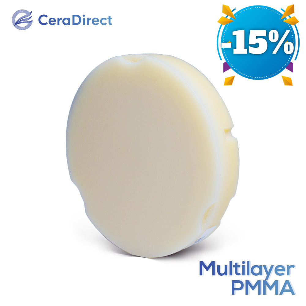 Sistema de dente de zircônia em bloco de PMMA multicamada (95 mm）12 mm-30 mm)