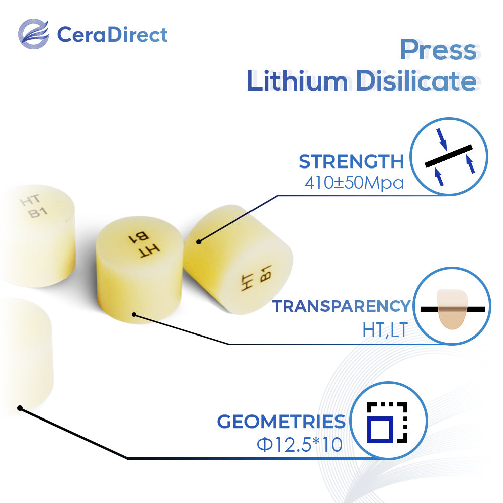 Glass Ceramic Ingot (Press Lithium Disilicate)—HT/LT(10 pieces)