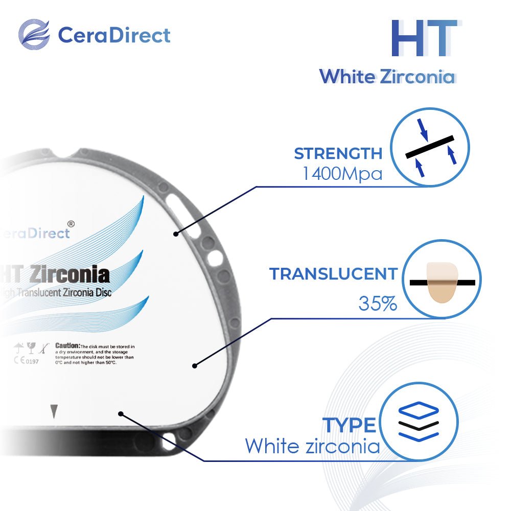 HT— White Zirconia Disc AG System (71mm) - CeraDirect