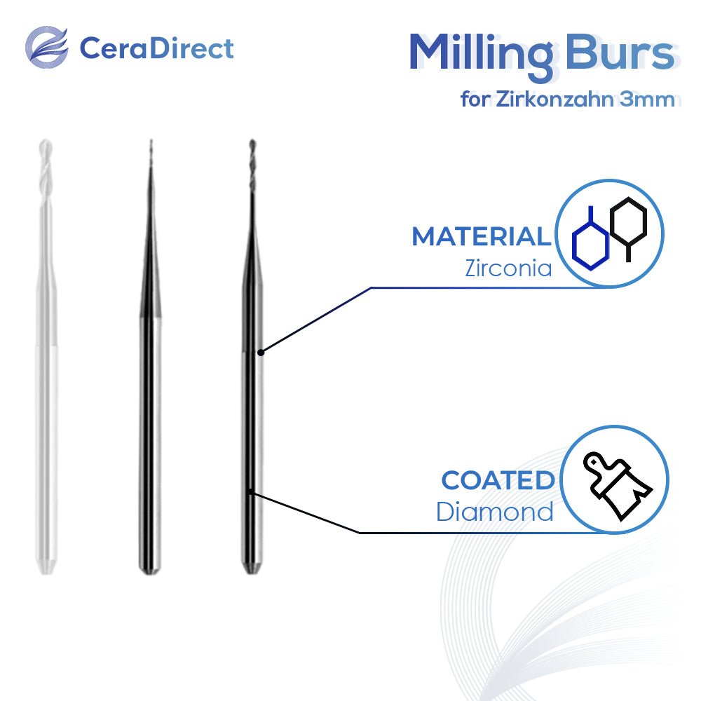 Milling Burs——Zirkonzahn（3mm）Milling Machine - CeraDirect