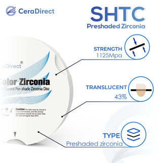 SHT+Color — Pre-shaded Zirconia Disc Zirkonzahn System (95mm) - CeraDirect