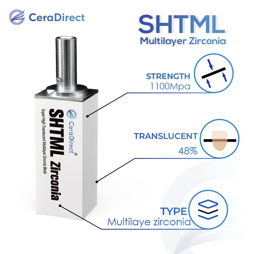 SHT+Multilayer — Multilayer Zirconia Block Sirona System - CeraDirect