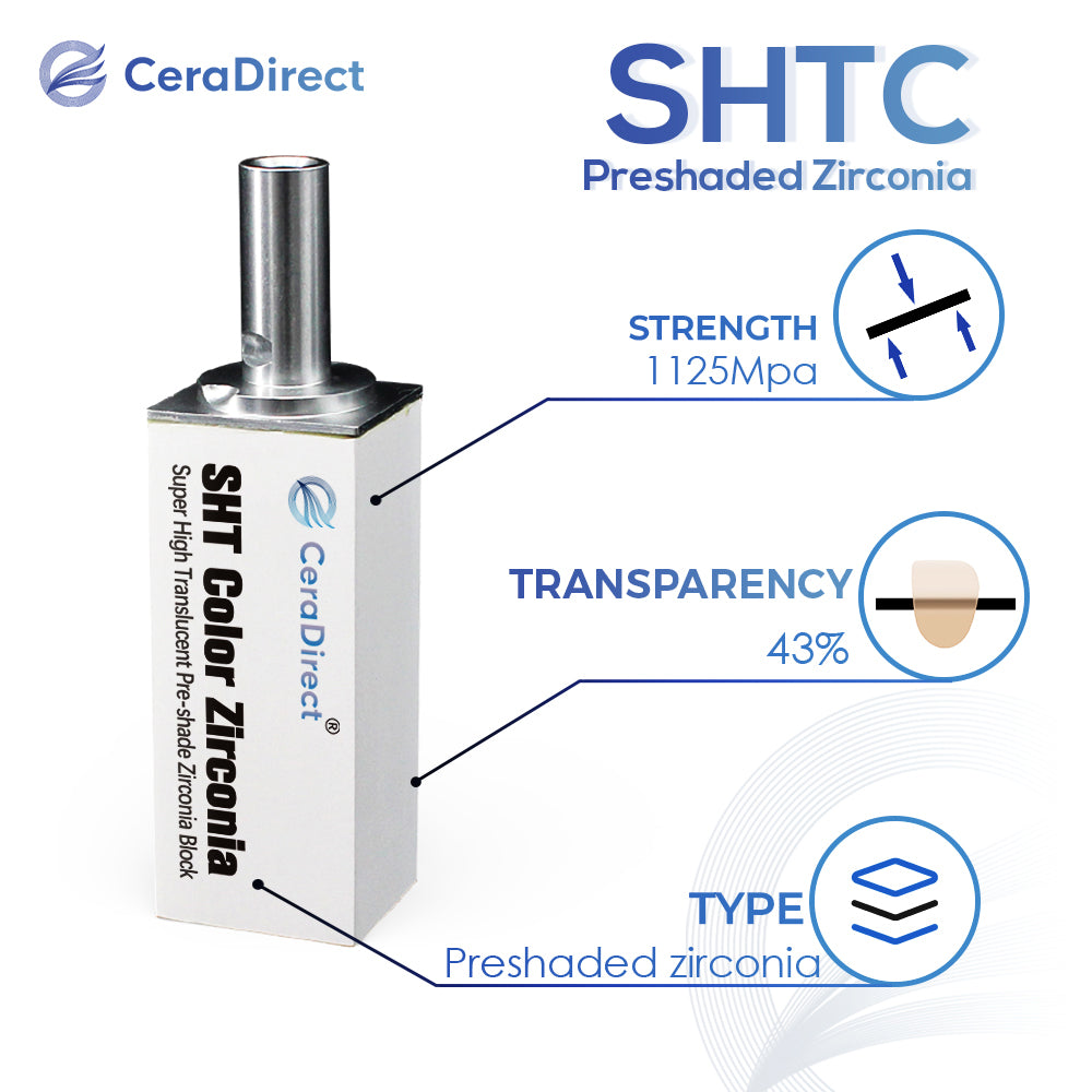 SHT+Color— Pre-shaded Zirconia Block Sirona System